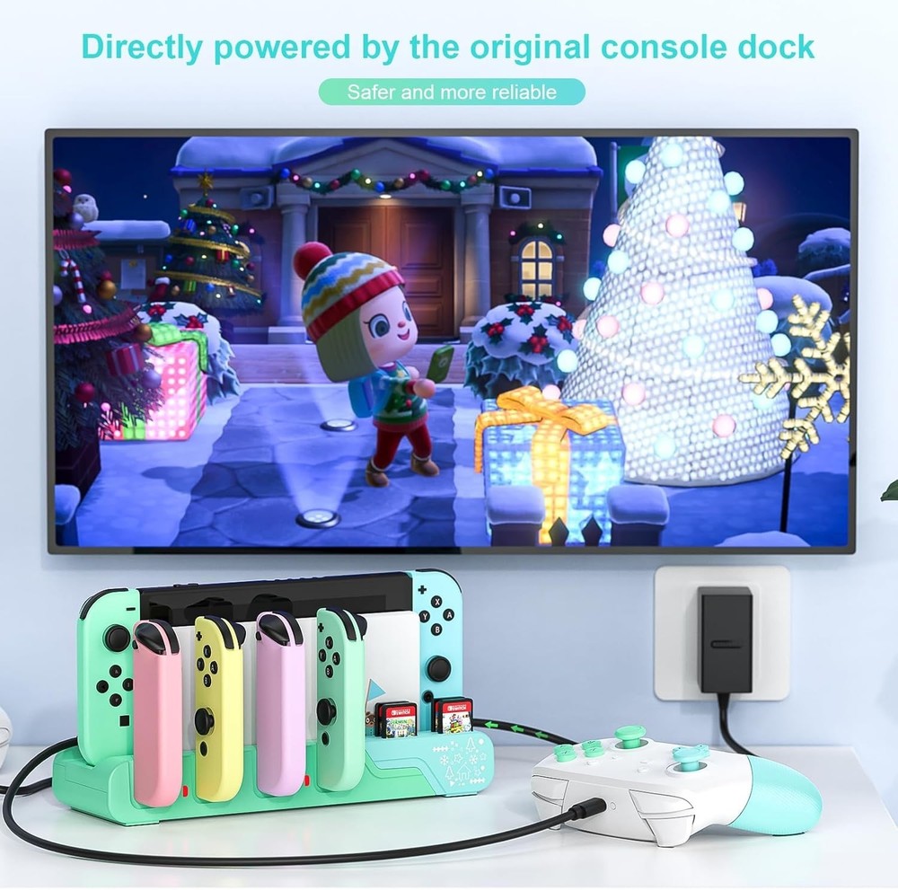 Switch Controller Charging Dock - Animal Crossing & Switch OLED Model Joycons, C