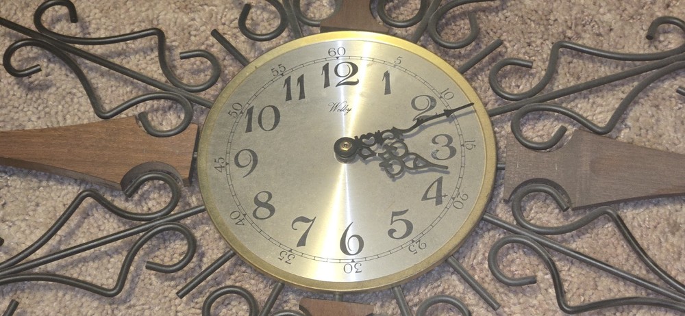 Welby Mid Century Sunburst Wall Clock