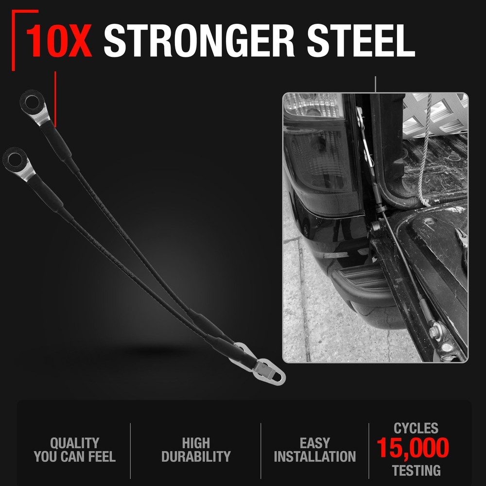 Tailgate Support Cable Set- Rear Left & Right Side - Compatible with 1999-200...