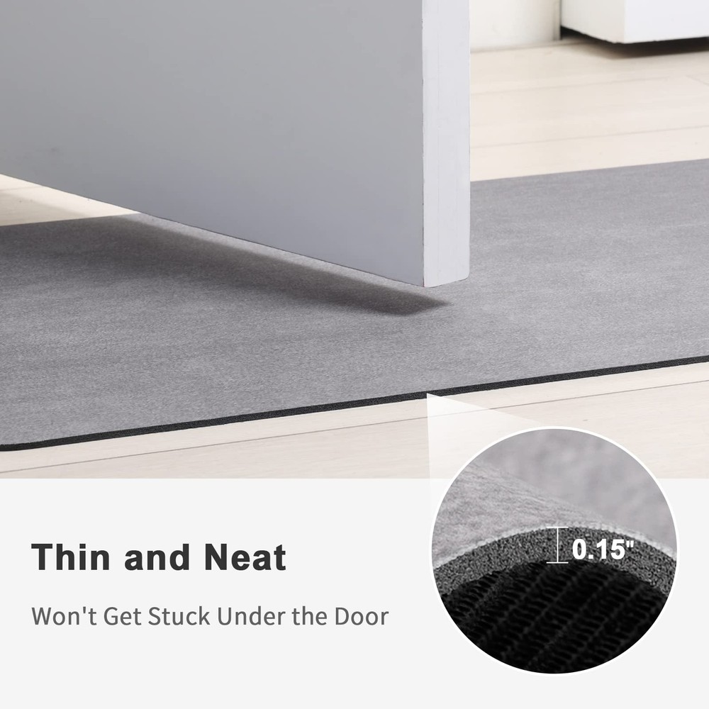 Stiio Bath Mat for Bathroom, Flat Rug 1'3" x 1'11" (Rectangular), Grey