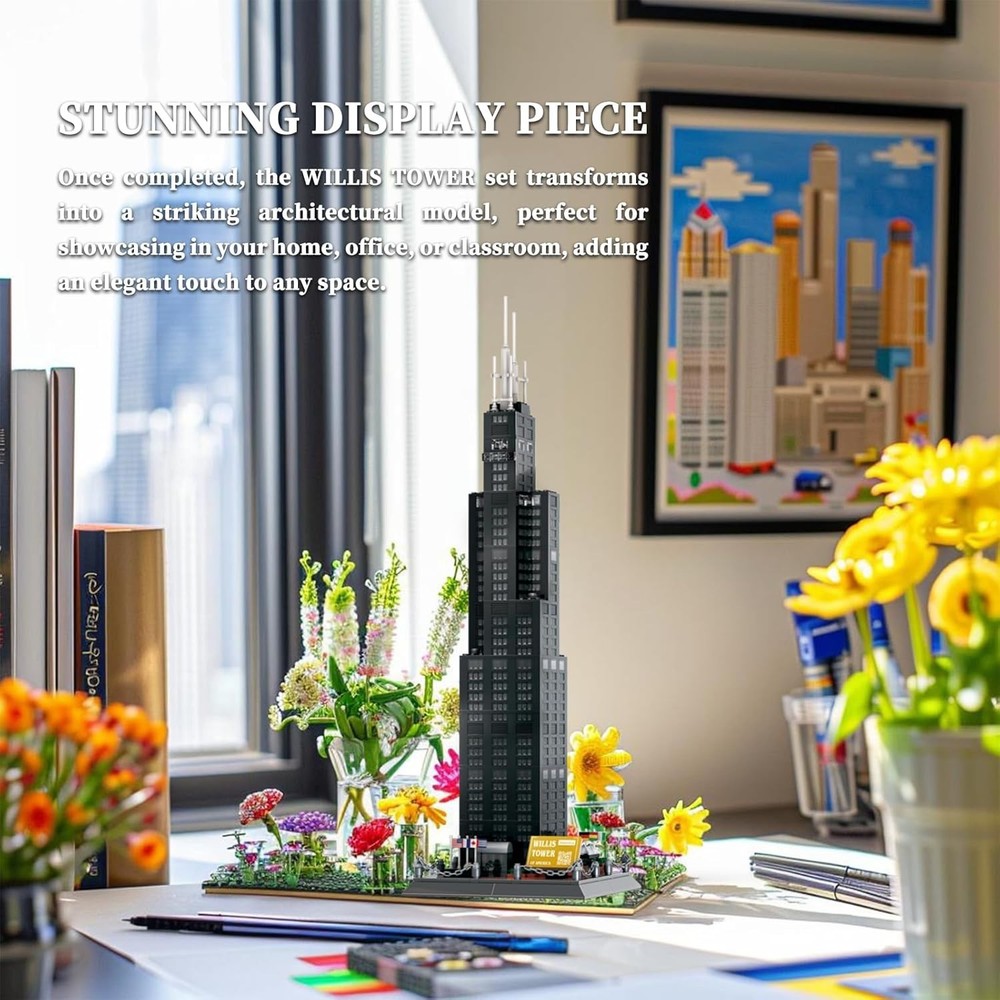 Willis Tower Chicago Model Building Kit 1241 PCS