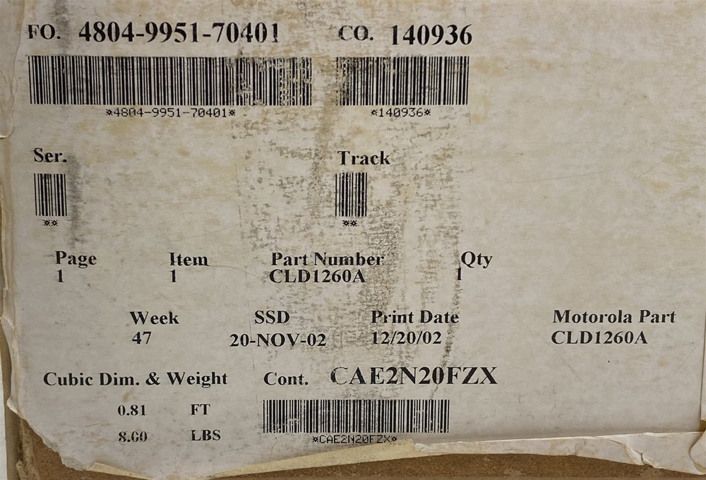 Motorola Quantar Receiver Module CLD1260A 49/02 CLD1220A NEW