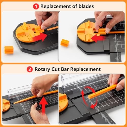 4-in-1 Paper Cutter 12" Trimmer - Multi-Function Scrapbooking Tool with Straight