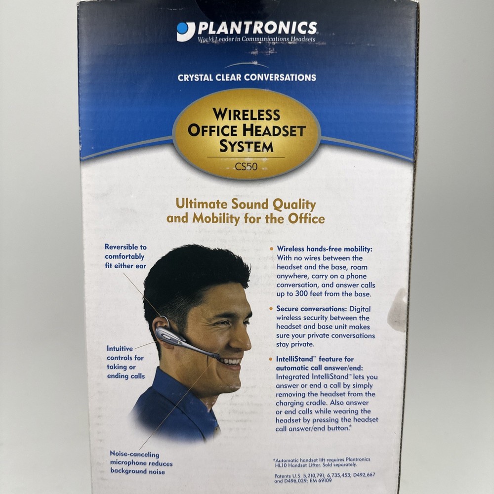 Plantronics CS50 Wireless Headset System Crystal Clear Conversation Complete