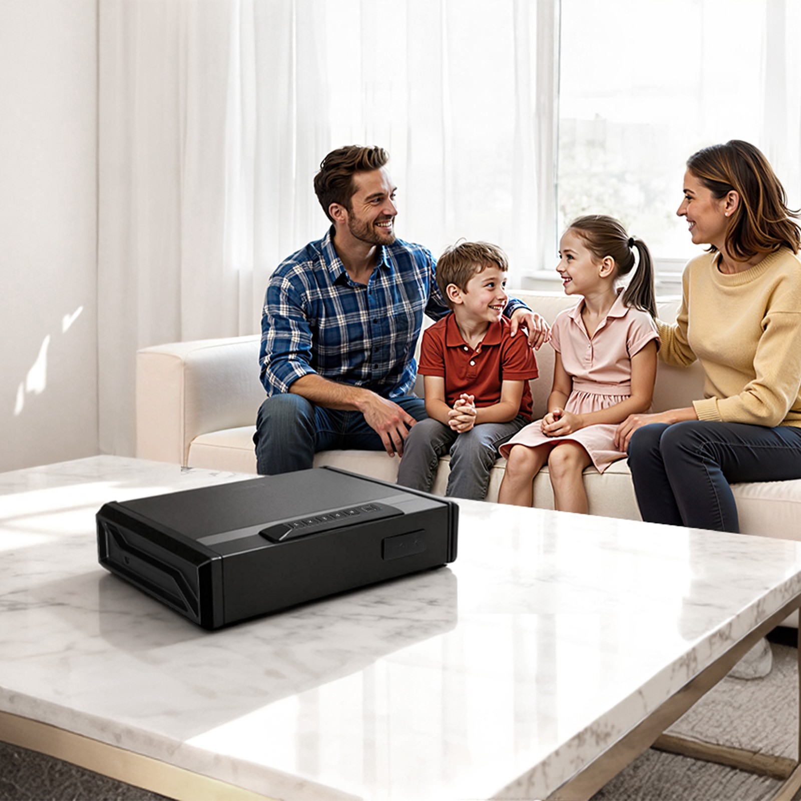 VEVOR Gun Safe with Fingerprint/Password/Key Lighting for 2 Pistols & Magazines