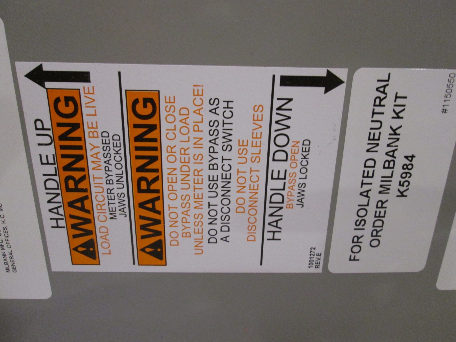 MILBANK - meter socket - 320 amp - 3 Phase - 7T BYPS (U4342-R-K7-K6-BLG-AEPU)