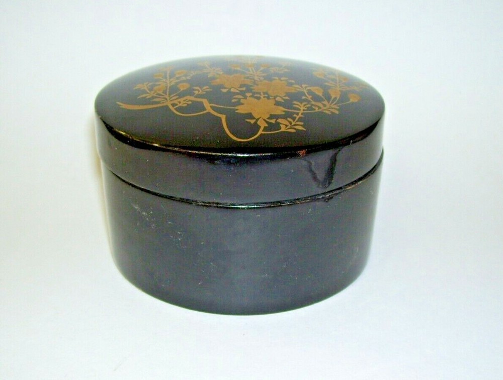 Black Powder Box Gold Detailing