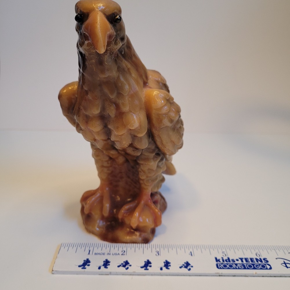 Vintage Solid Wax Bald Eagle Sculpted Candle 7" Tall Never Lit Nice See Descript