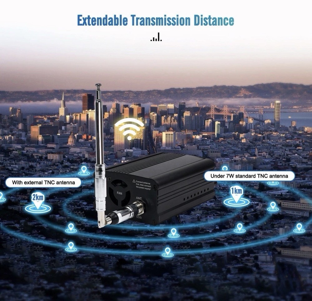 FM Broadcast Transmitter TR509 7W FM Radio Transmitter, Long Range Transmitter