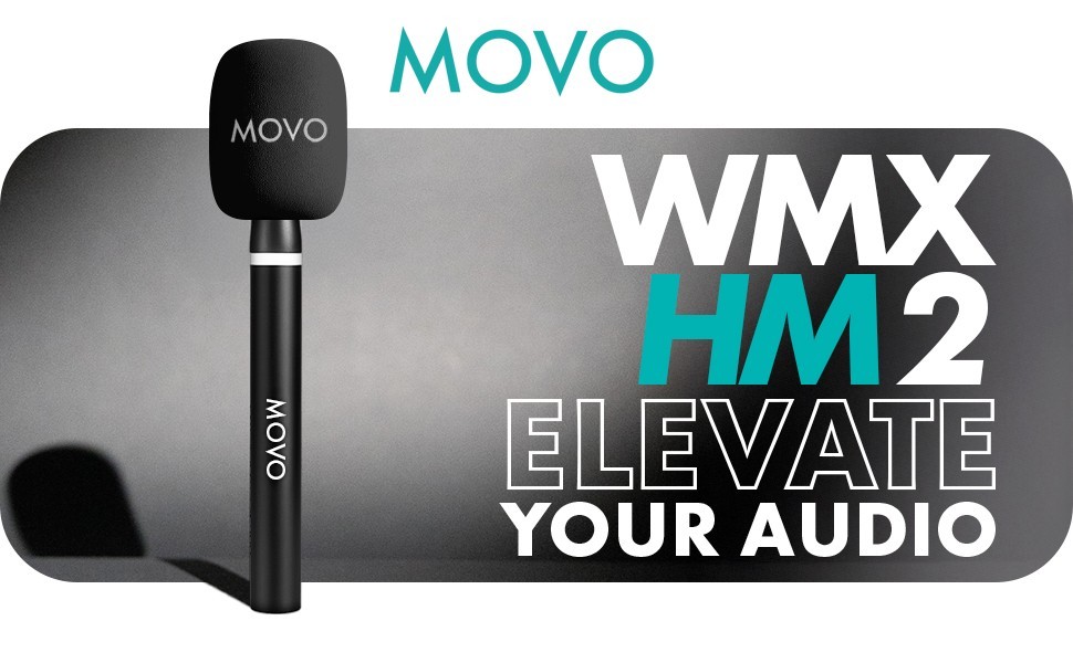 Movo WMX-HM2 Wireless Microphone Handle Handheld Interview Grip with Mic Holder