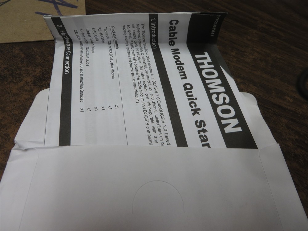 CD ROM SOFTWARE THOMSON DIGITAL BROADBAND CABLE MODEM