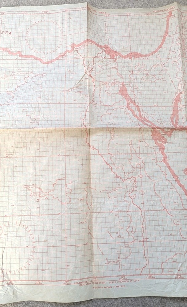 Original WW2 War Office Aeronautical Plotting map - Egypt 1945
