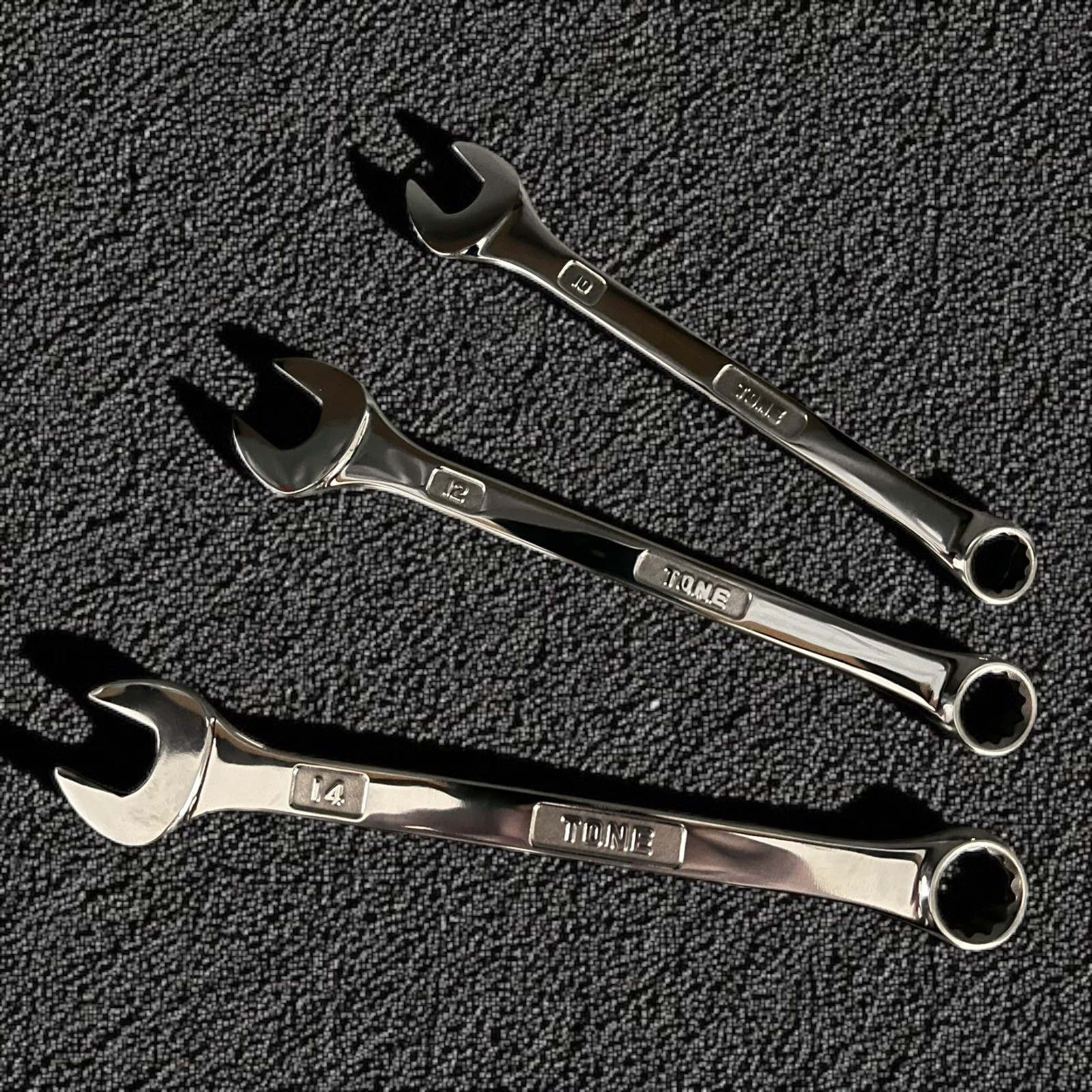 Tone TMS300 Titanium Combination Wrench set 10mm, 12mm, 14mm | Made in Japan