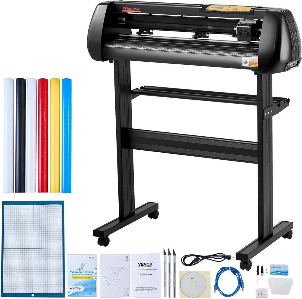 28" Vinyl Cutter Plotter Bundle Adjustable Force Speed Sign Cutting Machine