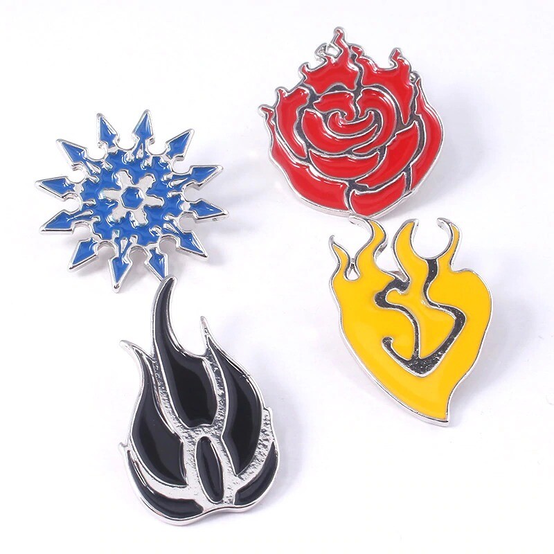 RWBY Metal Enamel Pins Ruby Rose Yang Blake Weiss Buttons Badge Bumblebee Brooch