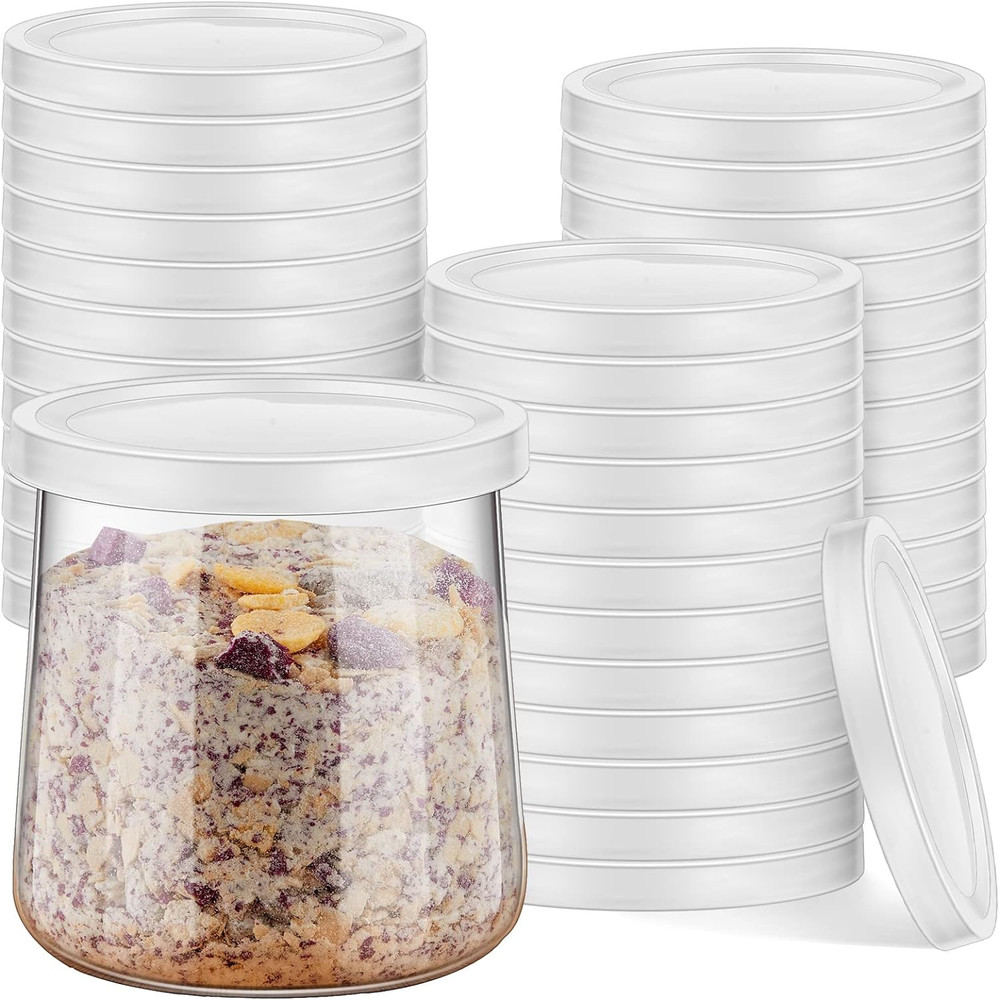 36PCS Yogurt Container Lids Clear Plastic Yogurt Jar Lids Not Included Jar Repla