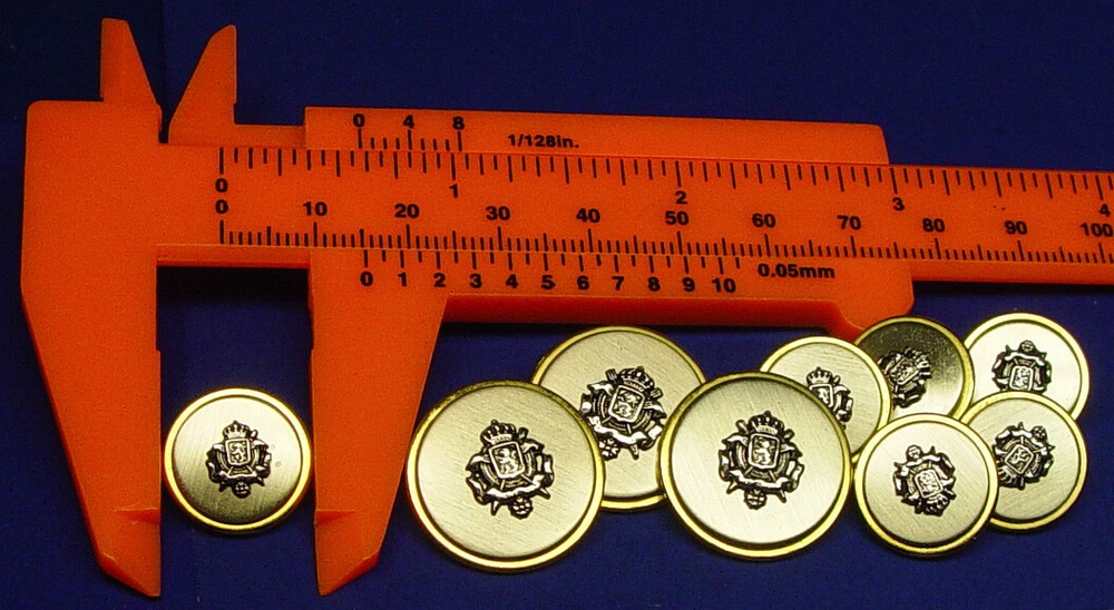 UNKNOWN BRAND REPLACEMENT BUTTONS 9 TWO-TONE SOLID METAL JACKET GOOD USED COND.