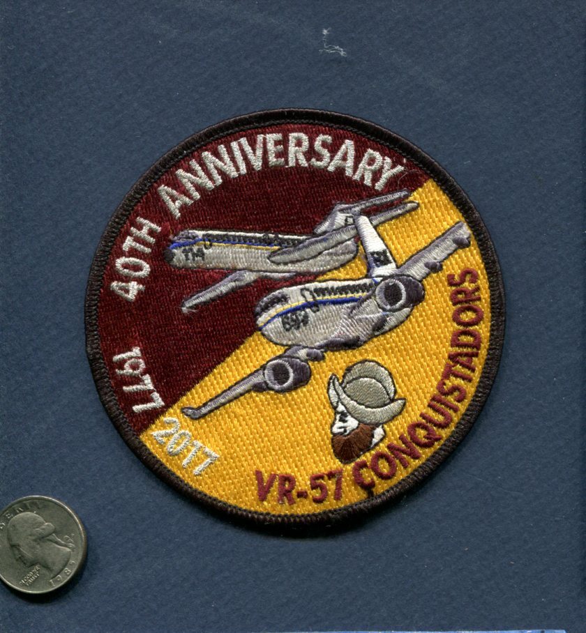 VR-57 CONQUISTADORS 40th 2017 US NAVY C-9 Skytrain C-40 Clipper Squadron Patch