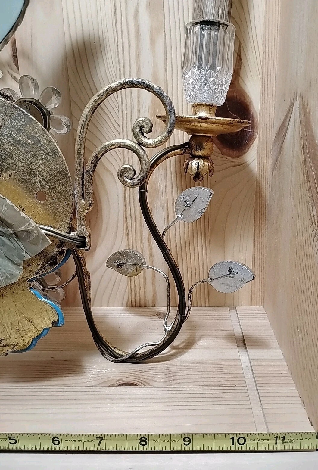 1 Antique Maison Bagues French Crystal Glass Parrot Bird Wall Sconce