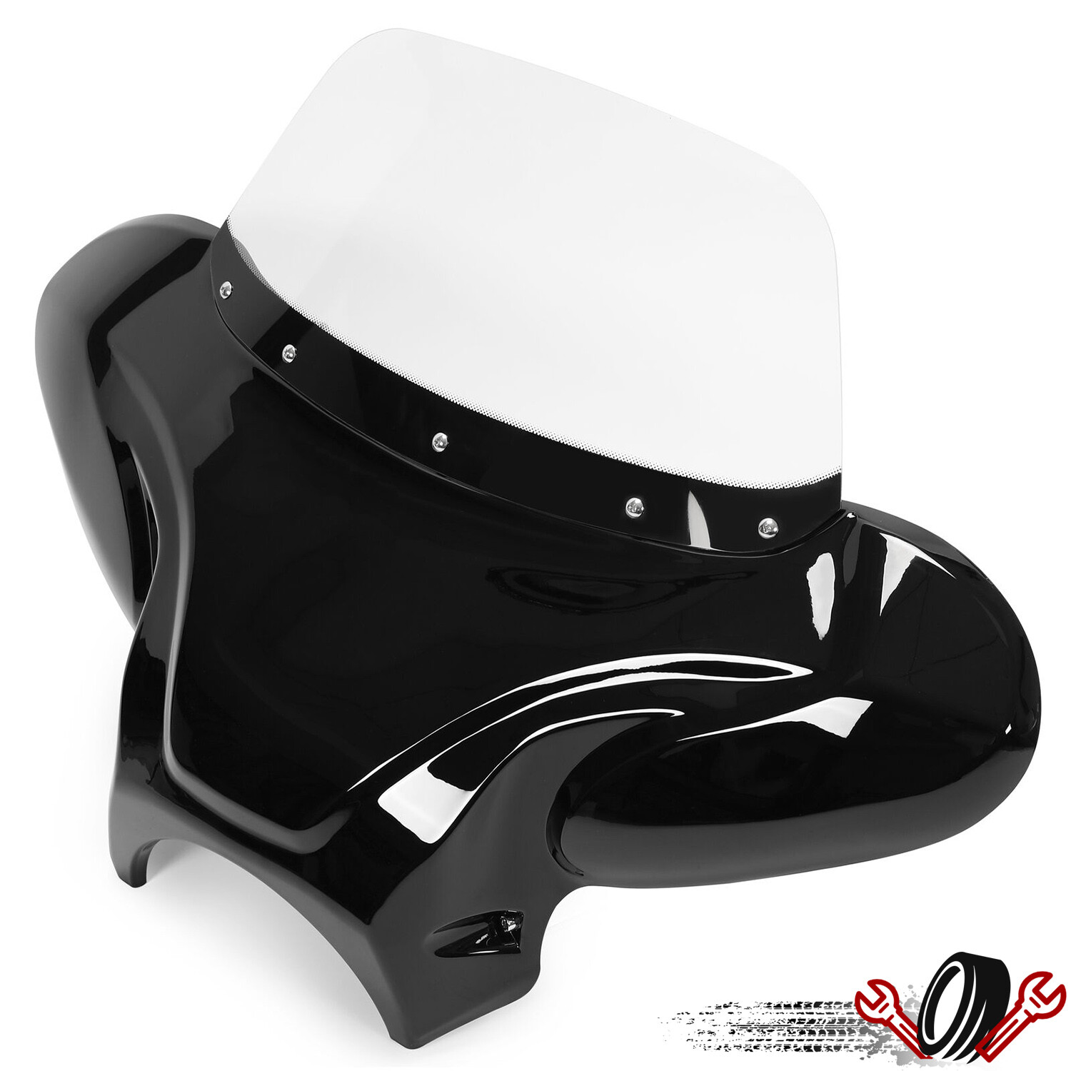 Universal Motorcycle Fairing Batwing Windshield w/Bracket For Harley Yamaha