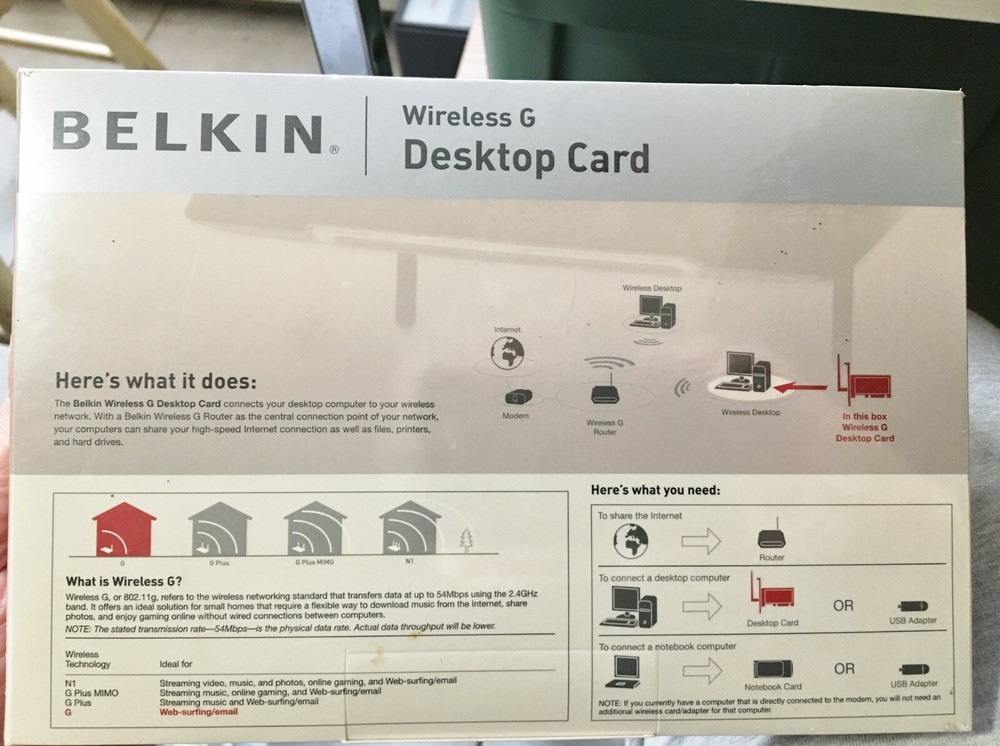 BELKIN Wireless G Desktop Card NOS 2007