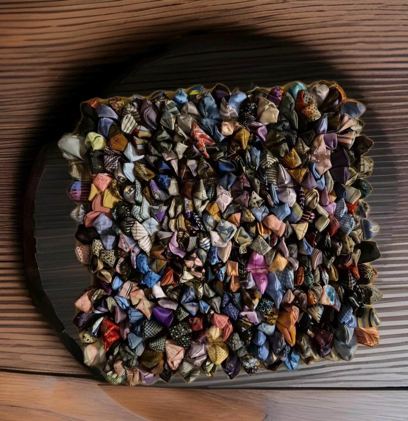 Dreamweavers Shaggy Multicolor Patchwork Silk Necktie Throw Pillow Sham  18"