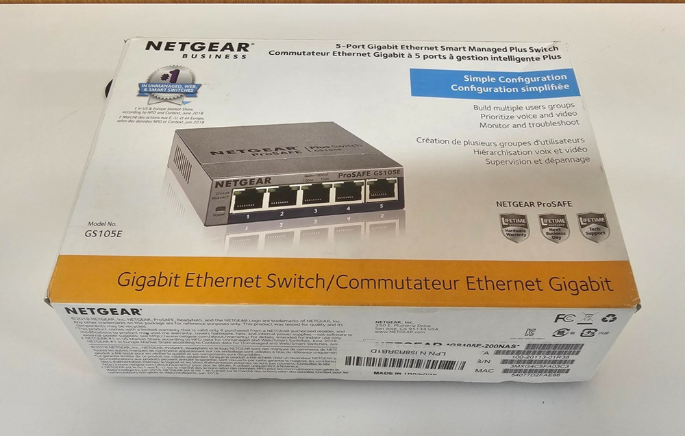 NetGear  ProSafe Plus GS105E 5-Ports External Ethernet Switch
