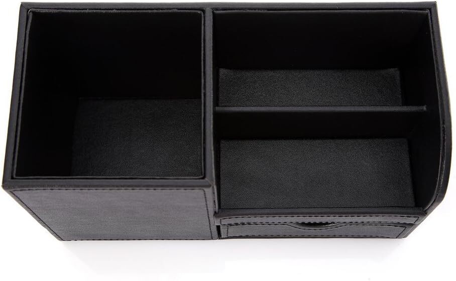 Leather Multi-function Desk Stationery Organizer Storage Box Pen/Pencil, Cards