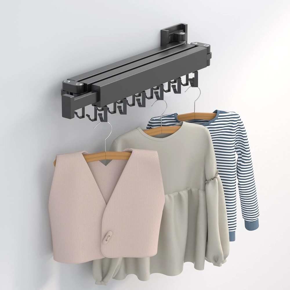 Collapsible Wall-Mounted Drying Rack - Space Saving Aluminum Laundry Solution