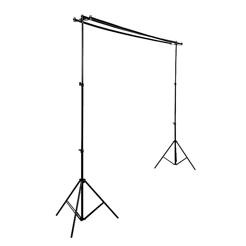 8x10 ft Black Triple Crossbar Adjustable Photo Backdrop Stand Party Supplies
