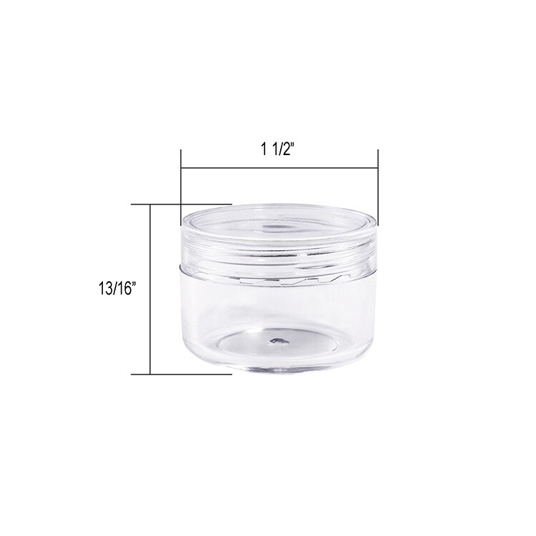 100 Pack 10 Gram Clear Plastic Jars Cosmetic Container with Lids J1-100