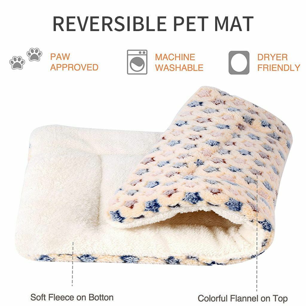 Self Warming Pet Bed Cushion Pad Dog Cat Cage Kennel Crate Soft Cozy Mat Blanket