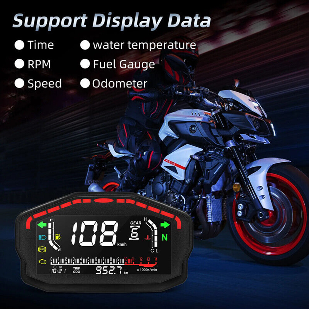 1Pc Digital Motorcycle Dash Panel LCD Dashboard DC 8-12V Motorcycle Odometer