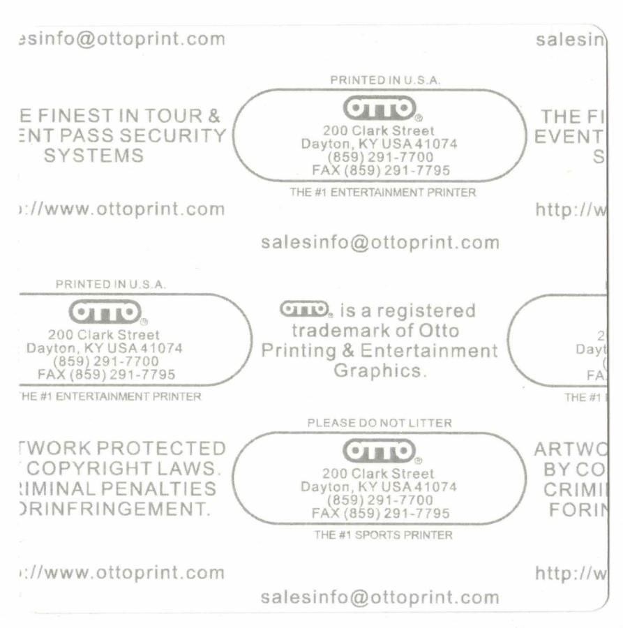 Alter Bridge III Tour 2010. VIP Show Cloth Backstage Pass. OTTO