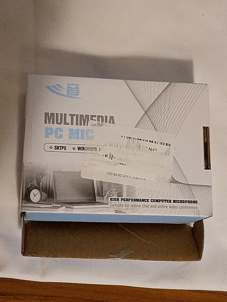 Multimedia PC Computer Microphone BLACK ~ New (Open Box) Tested Works