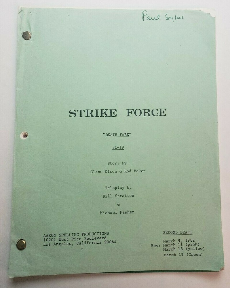 STRIKE FORCE / Bill Stratton 1982 Unproduced TV Script Episode, Robert Stack