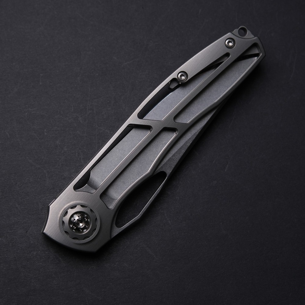 Eutsler Custom Knives DUK - Skeletonized Titanium / Windowed CPM154 Blade