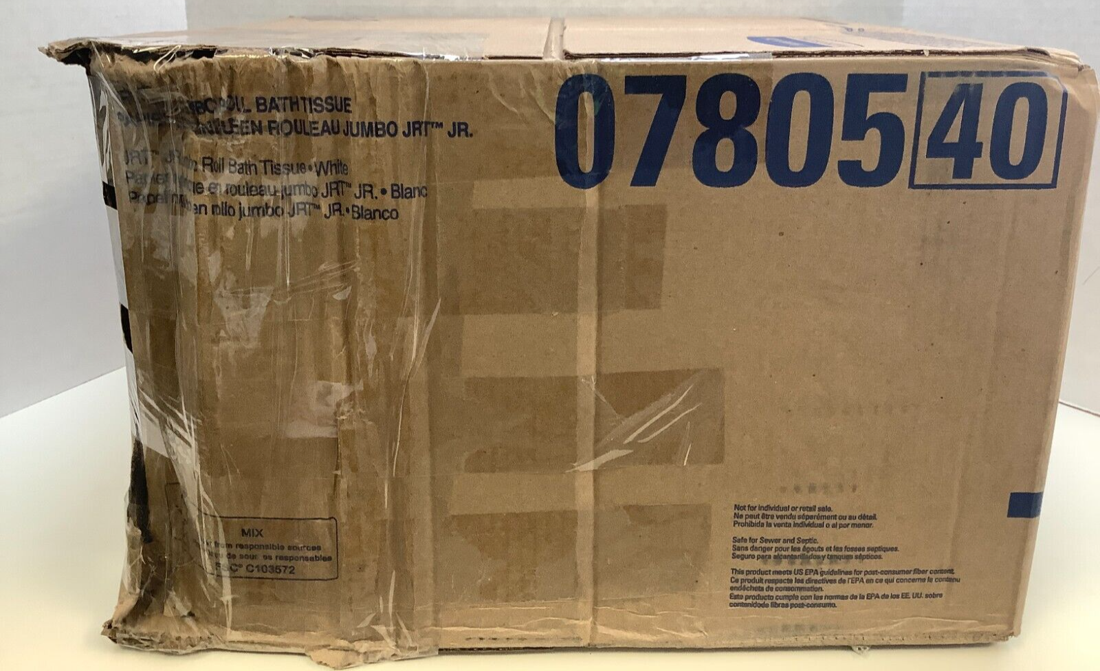 Scott 07805 Bathroom Tissue, 2-Ply, White, 1000 Ft. Roll, 12Pk, Disheveled