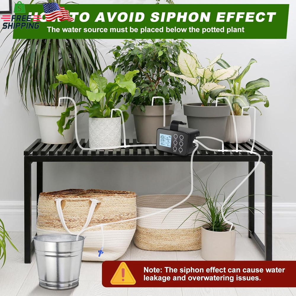 Automatic Plant Waterer Indoor: Drip Irrigation System with Large Display, Easy