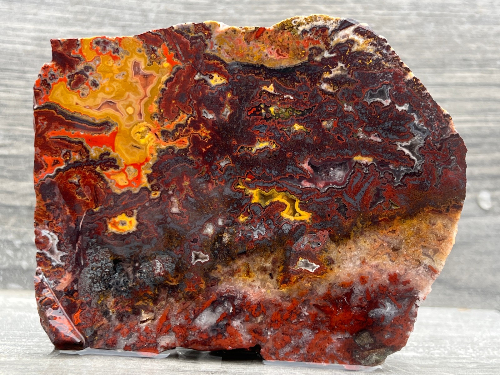 Rare Old Stock Persian Lace Jasper Hematite - Morocco 4.5"x3.5" Agate Rough Slab