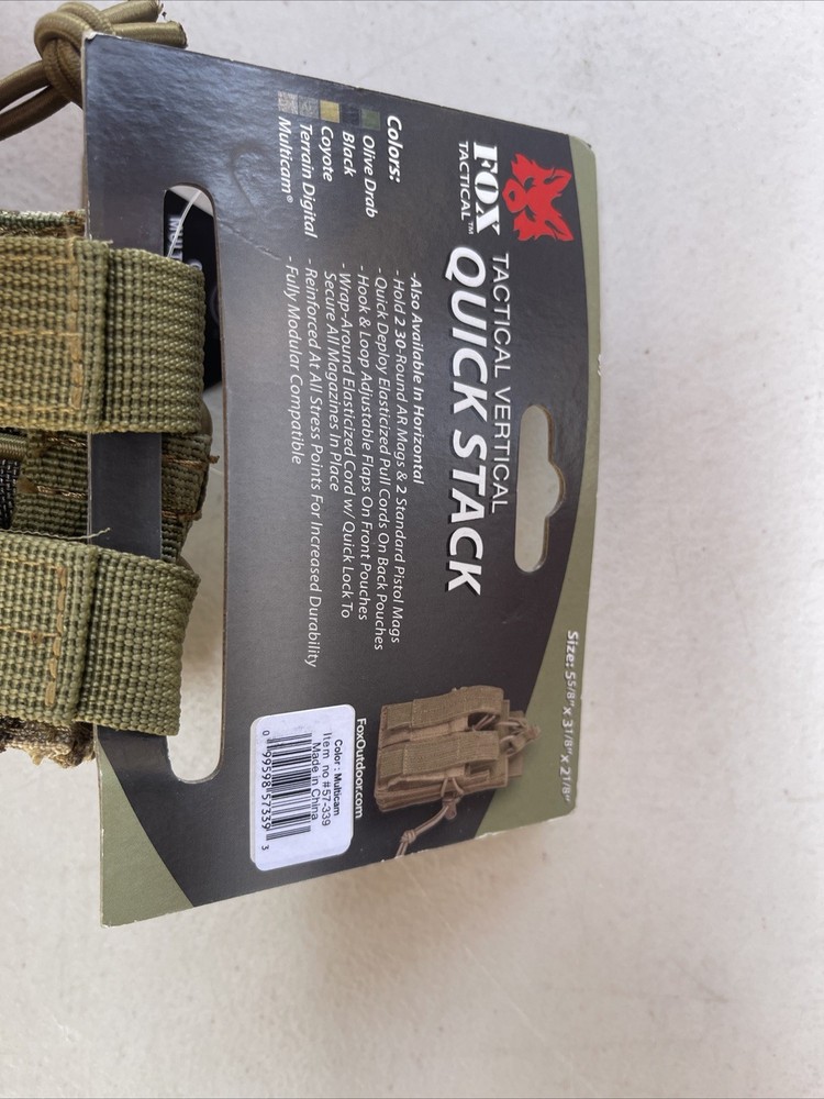 Fox Tactical Vertical Quick Stack Camo NWT AR-15