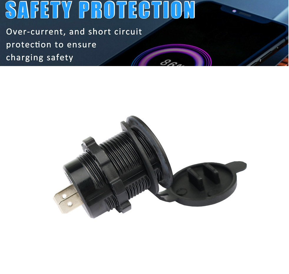 12V Car Cigarette Lighter Socket Dual QC 3.0 USB Port Charger Power Outlet LED