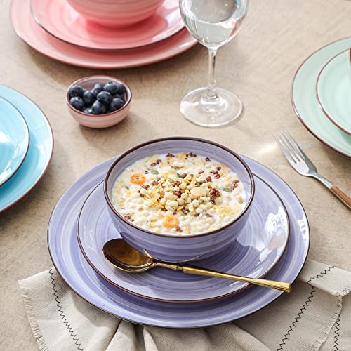 Ceramic 12-Pieces Dinnerware Sets, Scratch Resistant 12 Pieces Gradient Color