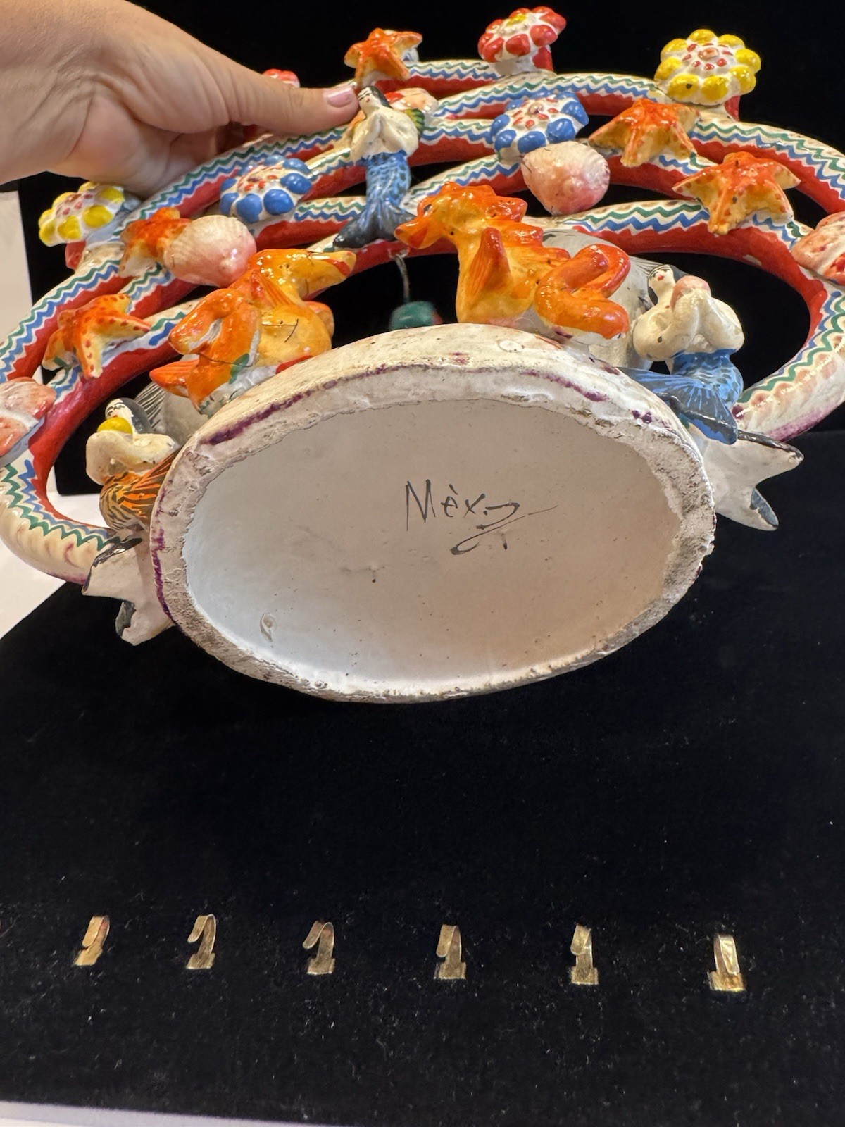 Vintage Mexican Tree of Life Pottery LARGE Mermaid Folk Art Arboles De Vida 12"