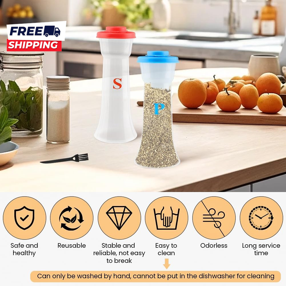 Salt and Pepper Shaker Set Plastic Salt and Pepper Shaker Set with Lids