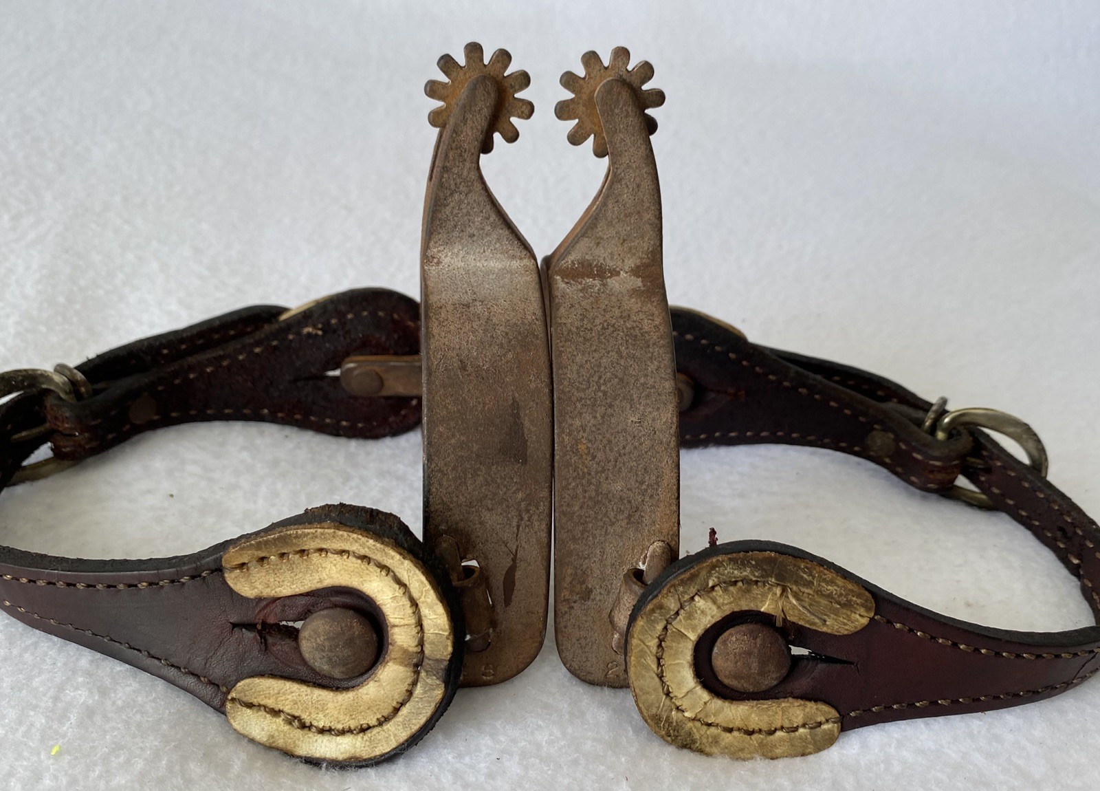 Dennis MORELAND 248 HEAVY DUTY Working Cowboy Tack Ranch Roper SPURS & STRAPS