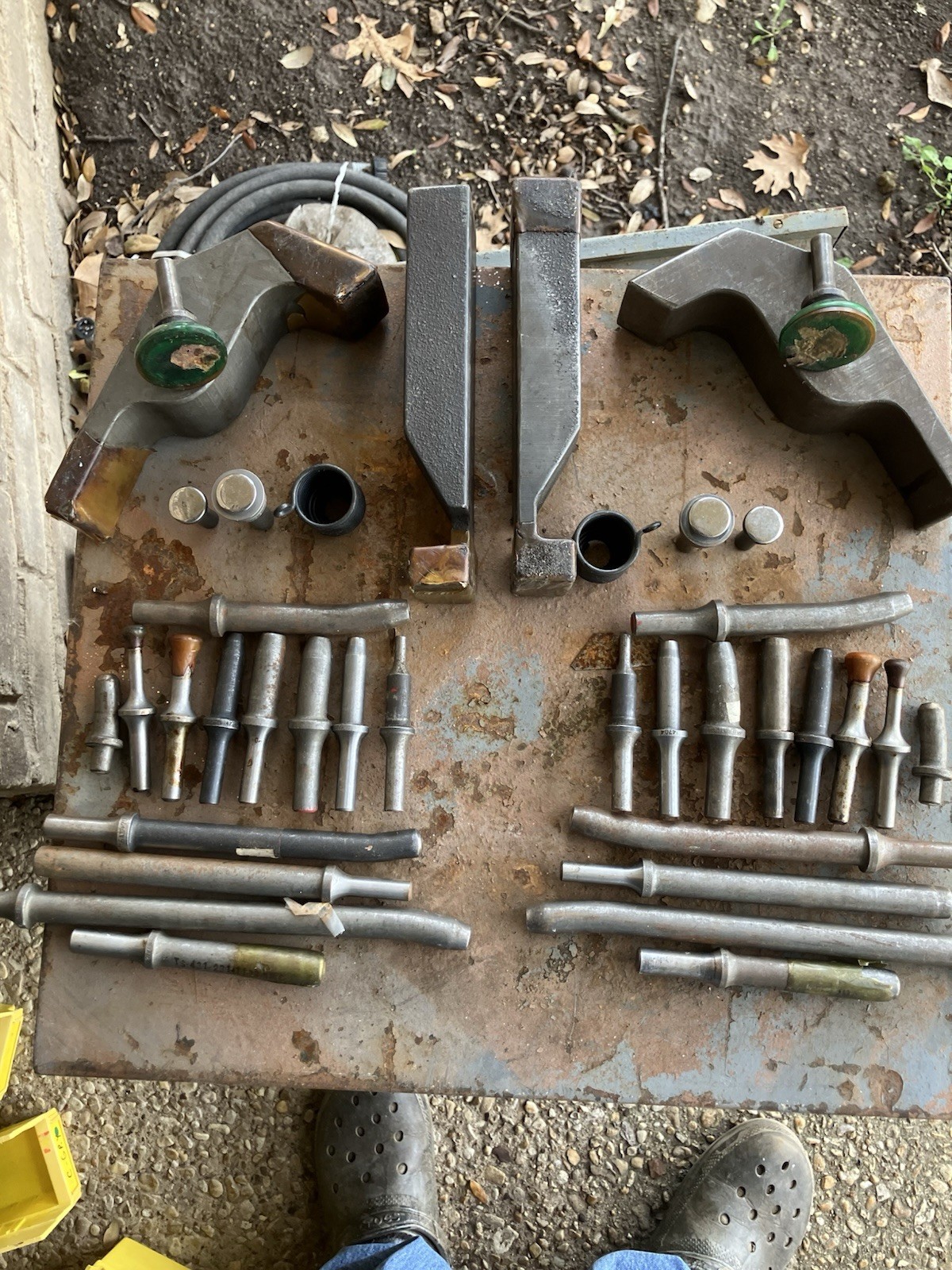 VTG Lot of 19 Air Gun Riveter Aircraft Tools Flush Seating Rivet +2 Bucking Bars