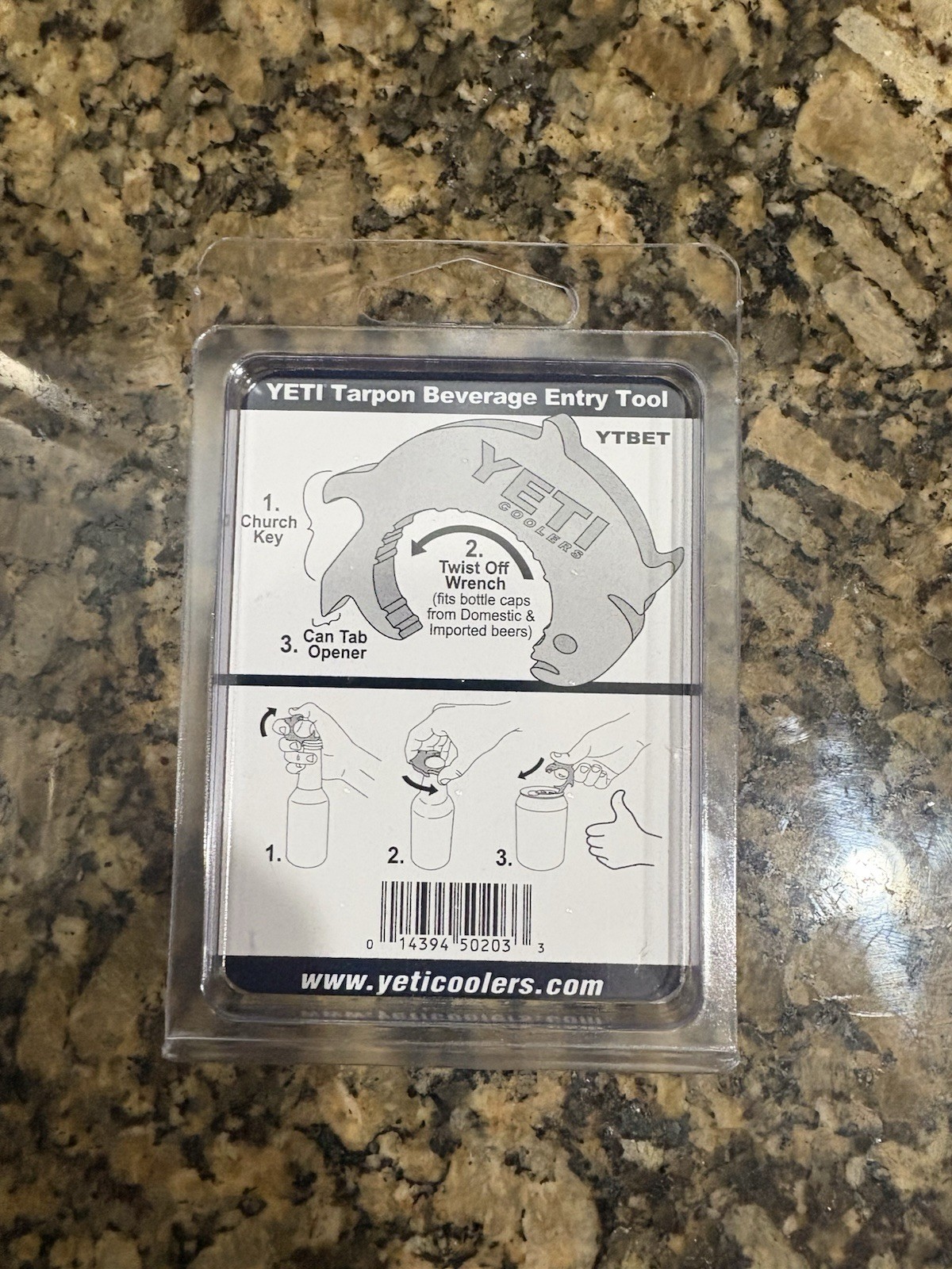 Yeti Tarpon Beverage Entry Tool Church Key Twist Off Can Tab Bottle Opener (New)