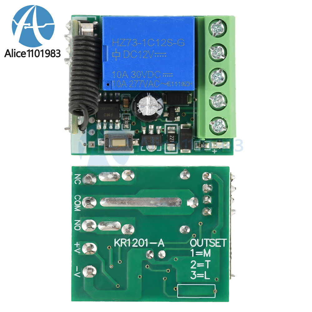 433Mhz Universal Wireless Remote Control Switch DC 12V Receiver Transmitter Set