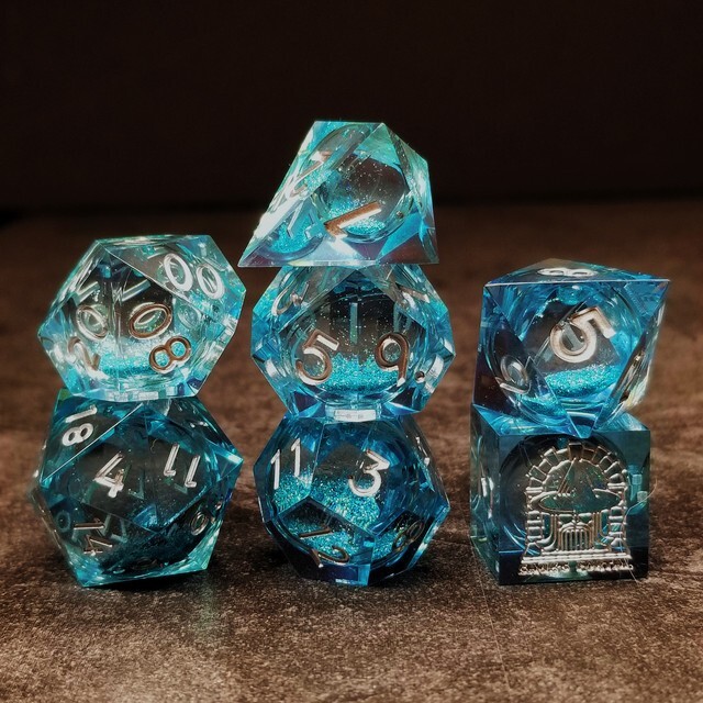 Sage's Spirits - Ice Spirits Liquid Core Sharp Edge Resin Dice Set
